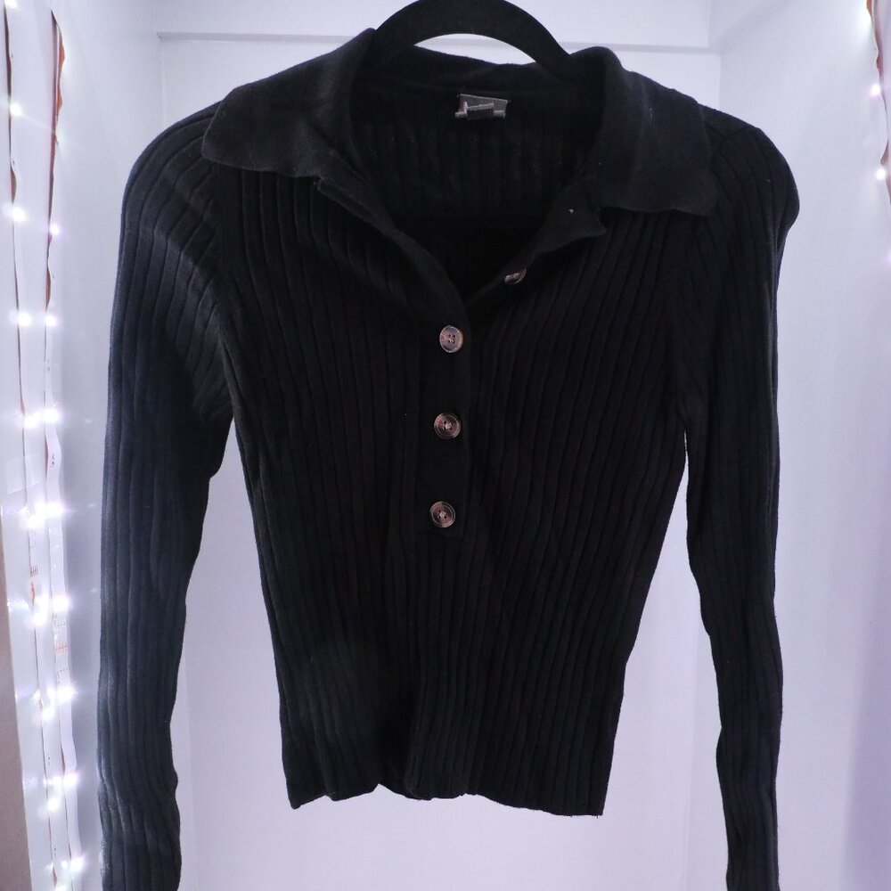 Black Sweater with Buttons M